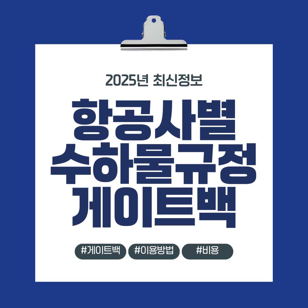 항공사별 수하물규정 게이트백